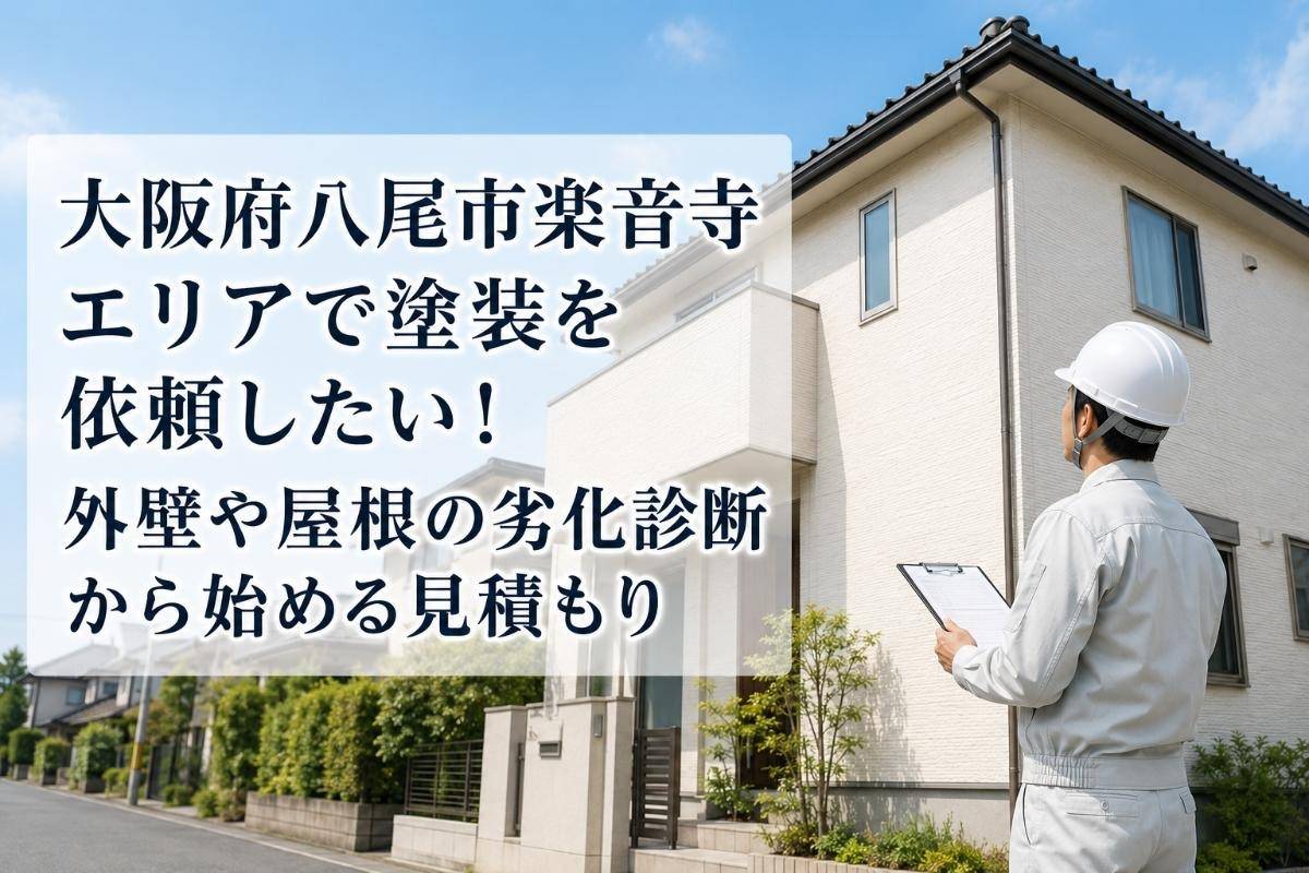 大阪府八尾市楽音寺エリアで塗装を依頼したい!外壁や屋根の劣化診断から始める見積もり